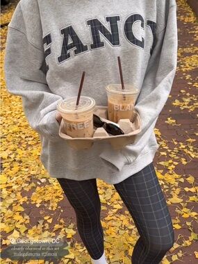 Shop fancy grey mock neck sweater plaid leggings